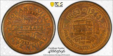 1963 Token Orangeville Centennial Ae MS63RB