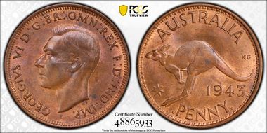 1943-I (b) 1D KM-36 MS63RB