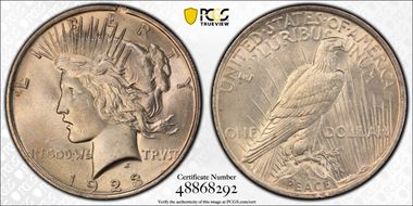 1923 $1 VAM 8 Doubled TRVST MS61