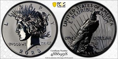 2023-S $1 Peace Dollar Rev PR Two-Coin Reverse Proof Set First Strike PR70