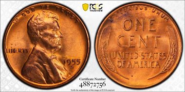 1955-S 1C MS65RD