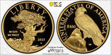 2023-W $100 American Liberty High Relief .9999 Fine First Strike PR70DCAM
