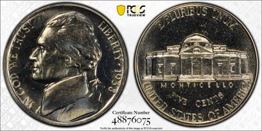1938 5C Re-Engraved Obv Design FS-403 PR64