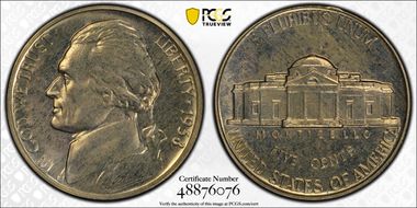 1938 5C Re-Engraved Obv Design FS-402 PR65