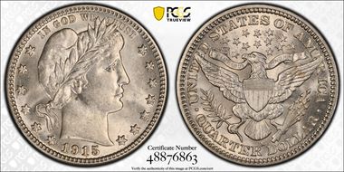 1915-D 25C AU58