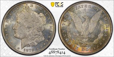 1878 8TF $1 VAM 9, First Die Pair MS62