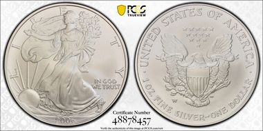 2006-W $1 Burnished Silver Eagle SP70