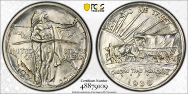 1938-S 50C Oregon MS65