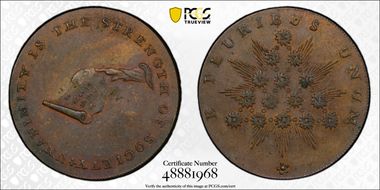 1790s Tkn 1/2P Kentucky, Plain Edge AU58BN