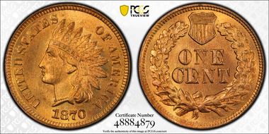 1870 1C Shallow N FS-901 MS65+ RD