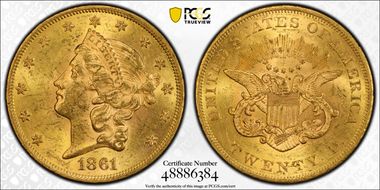 1861 $20 MS62
