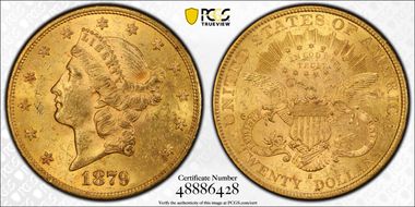 1879-S $20 MS62