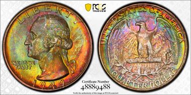 1949-D 25C MS68