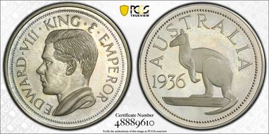 "1936" (1984) Medal FM20b Edward VIII Fantasy CuNi RE PR64