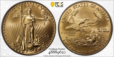 1993 $50 Gold Eagle MS69
