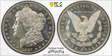1887-O $1 MS62DMPL