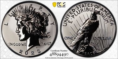 2023-S $1 Peace Dollar Rev PR Two-Coin Reverse Proof Set First Strike PR70