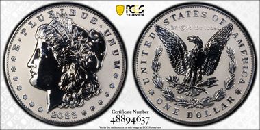 2023-S $1 Morgan Dollar Rev PR  Two-Coin Reverse Proof Set First Strike PR69