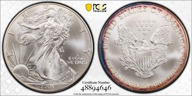 2001 $1 Silver Eagle MS69