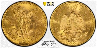 1943 (50 P) KM-482  Au MS65