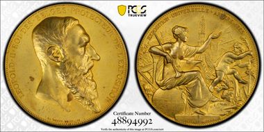 1885 Medal Wurzbach-5108 Gilt-AE SP63