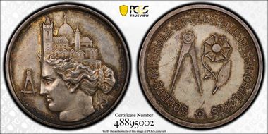 (1860-79) Medal Society of Architects Ag MS63