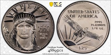 1997 $25 Statue of Liberty MS68