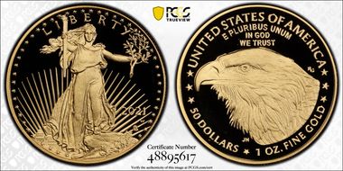 2021-W $50 Gold Eagle - Type 2 First Strike PR70DCAM