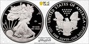 2020-W  $1 Silver Eagle - v75 Privy PR69DCAM
