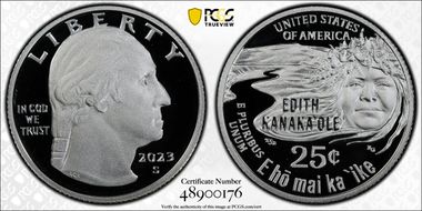 2023-S 25C Edith Kanaka'ole-Silver PR69DCAM