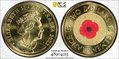 2022-C $2 Remembrance Day Colorized MS69