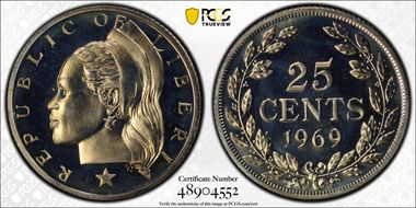 1969 25C PR67CAM