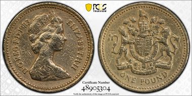 1983 £1 S-J1 Ensigns Armorial N1