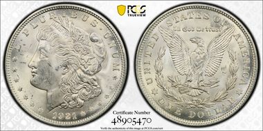 1921 $1 Morgan MS63