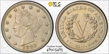 1883 5C No CENTS N1