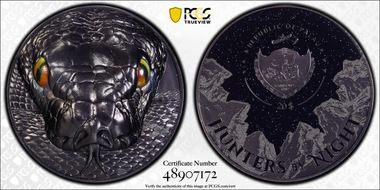 2022 $20 Python Black Proof High Relief PR70