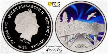 2023 $1 Aurora Borealis Colorized PR70DCAM