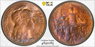 1908 5C Gad-165 F-119 MS64RB