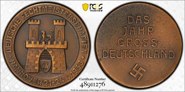 1938 Medal Fencing Championship Hannover, Matte AE SP63