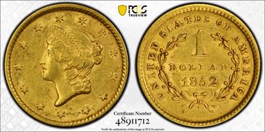 1852 G$1 AU58