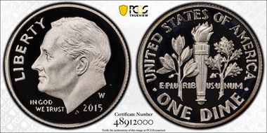 2015-W 10C Silver PR69DCAM