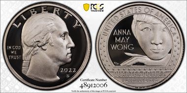 2022-S 25C Anna May Wong-Silver PR70DCAM