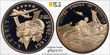 1991-95-P 50C World War II PR69DCAM
