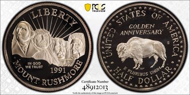 1991-S 50C Mount Rushmore PR69DCAM