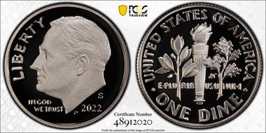 2022-S 10C Silver PR70DCAM