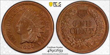 1864 1C Bronze MS63BN