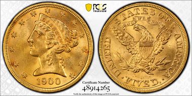 1900 $5 MS63