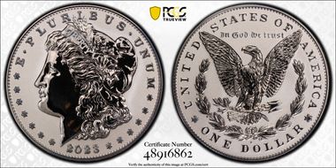 2023-S $1 Morgan Dollar Rev PR Two-Coin Reverse Proof Set PR70
