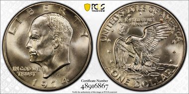 1974-S $1 Silver MS67