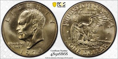 1974-S $1 Silver MS67